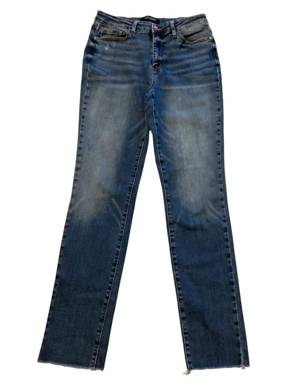 Judy Blue Women's Denim Jeans Straight Raw Hem Size 9 - 29X32 Mid Rise Very Nice